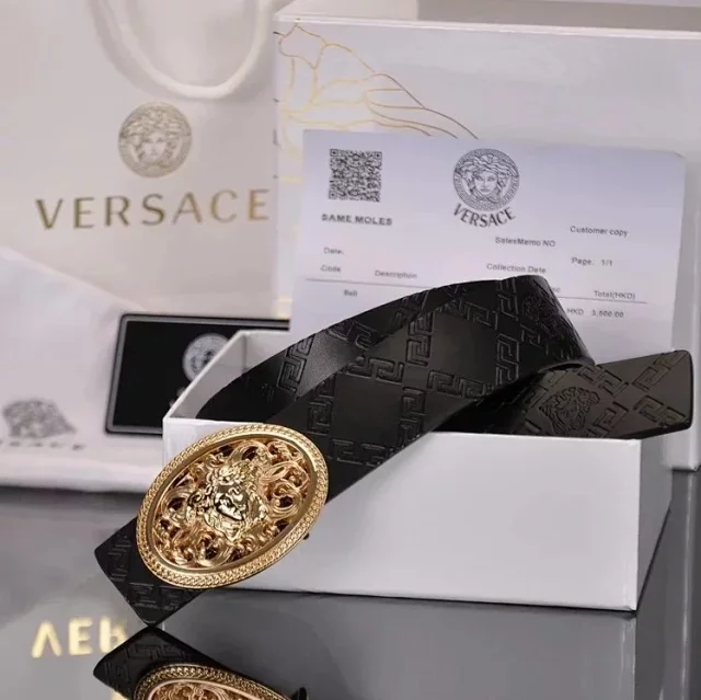 Versace Belts K4-02273 Medusa buckle embossed leather belt product detail image 13
