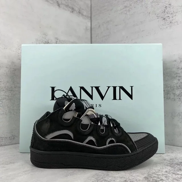 Lanvin Sneakers Curb with oversized patterned laces product detail image 14