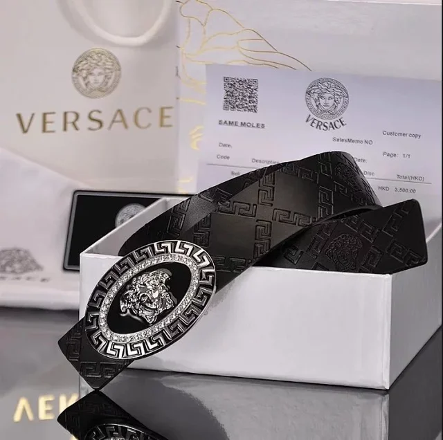 Versace Belts K4-02273 Medusa buckle embossed leather belt product detail image 14