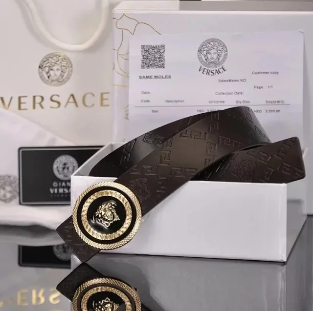 Versace Belts K4-02273 Medusa buckle embossed leather belt product detail image 15