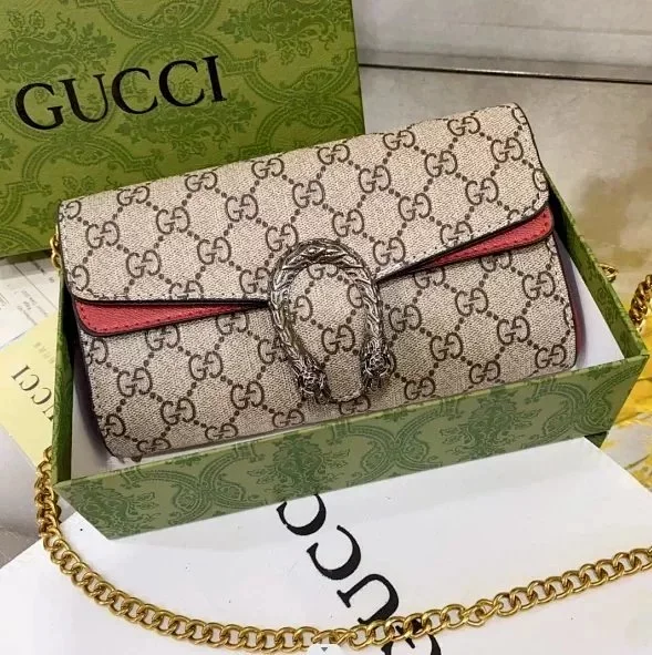 Gucci Crossbody Bags Chain-strap flap with GG monogram or quilted double-G hardware product detail image 14