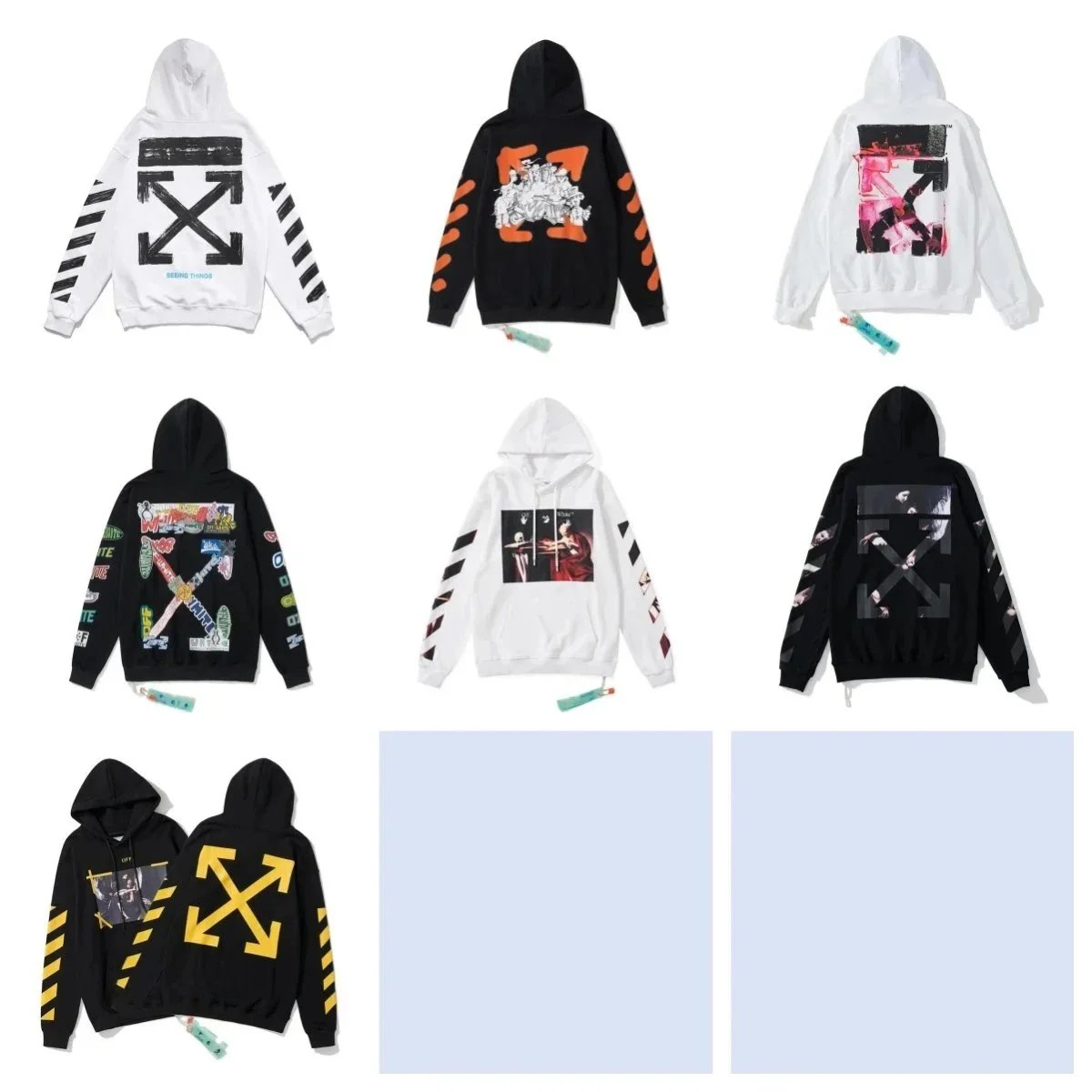 Off-White Diagonal Arrow Drip Print White Hoodie - 5