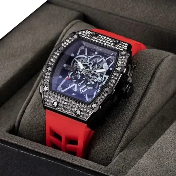 Richard Mille RM 055 White Ceramic Skeleton Blue Dial Mechanical Watch - 12