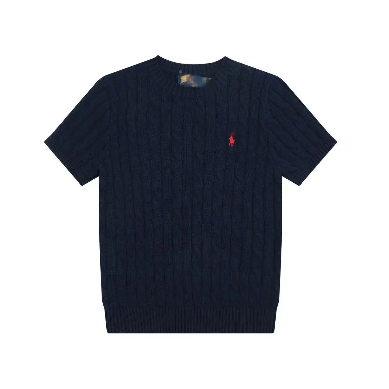 Ralph Lauren Cable Knit Short-Sleeve Sweater Gray - 12