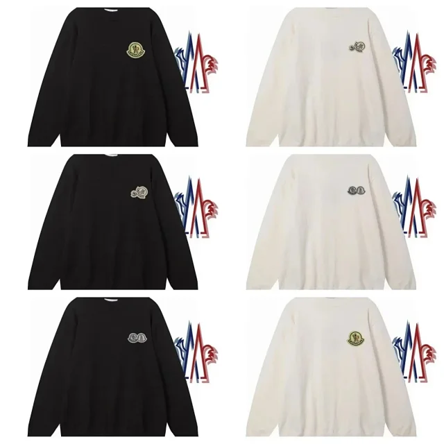 Moncler Knitwear W2C-0090 crewneck logo-patch sweater product detail image 3