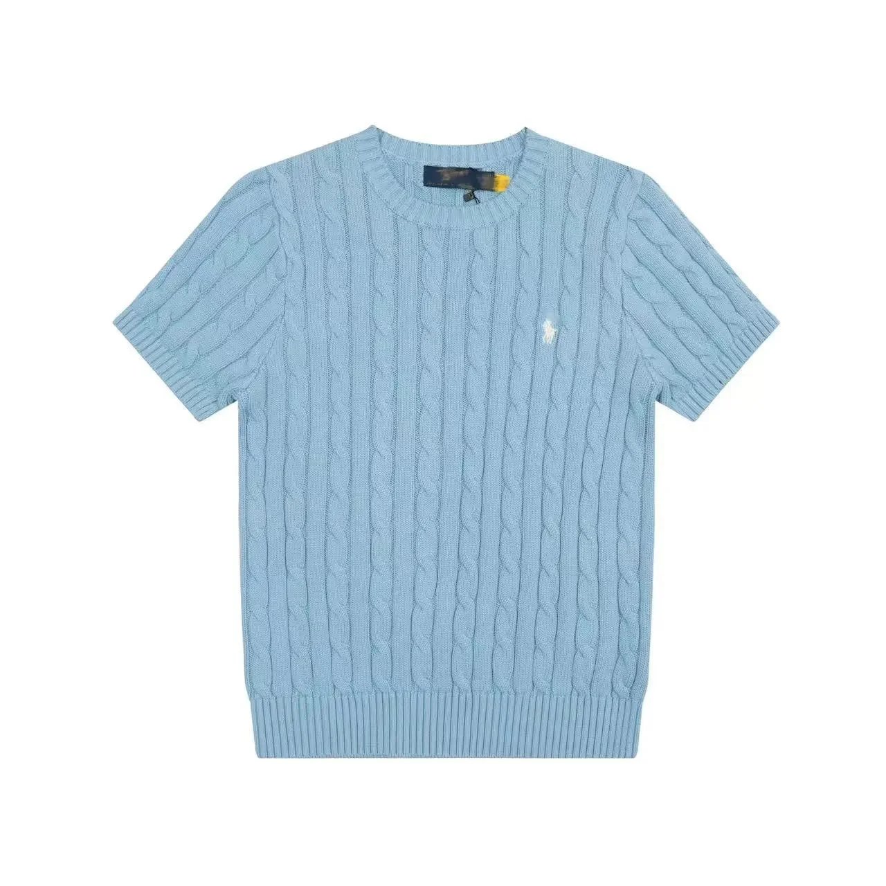 Ralph Lauren Cable Knit Short-Sleeve Sweater Gray - 15
