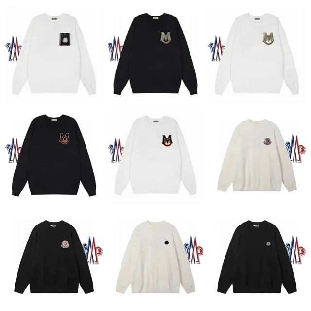 Moncler Knitwear W2C-0090 crewneck logo-patch sweater product detail image 2