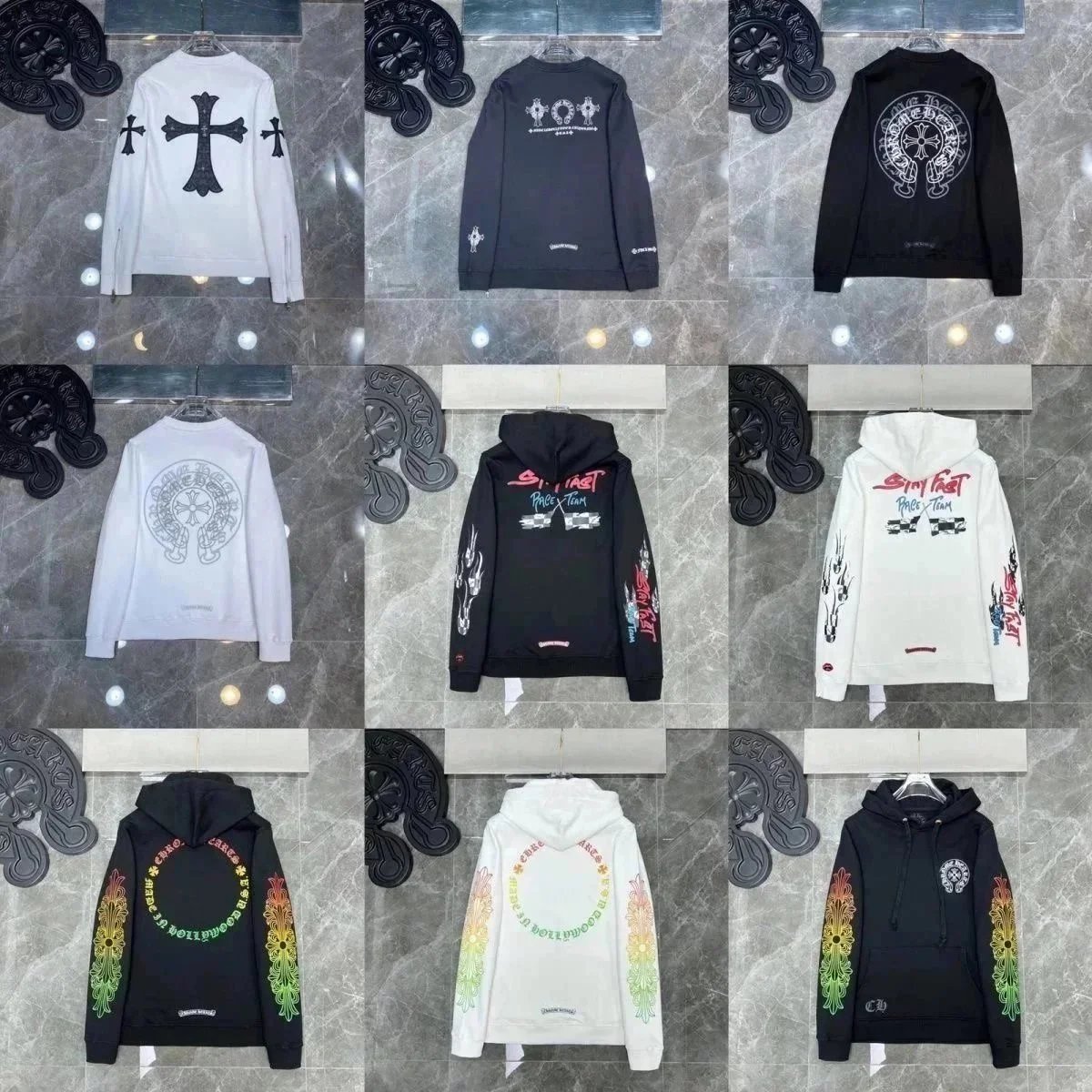 Chrome Hearts Rainbow Cross Hoodie Black - 5