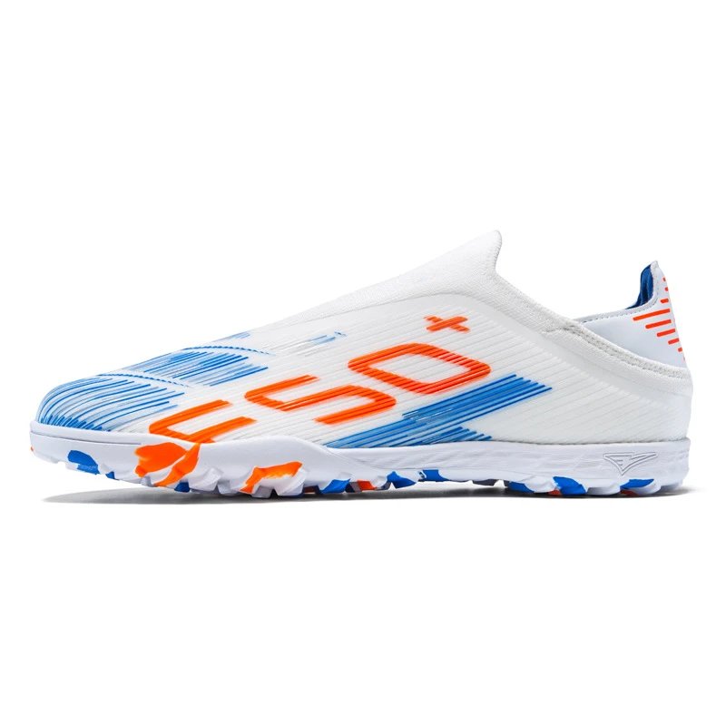 F50 White & Blue Firm-Ground Cleats