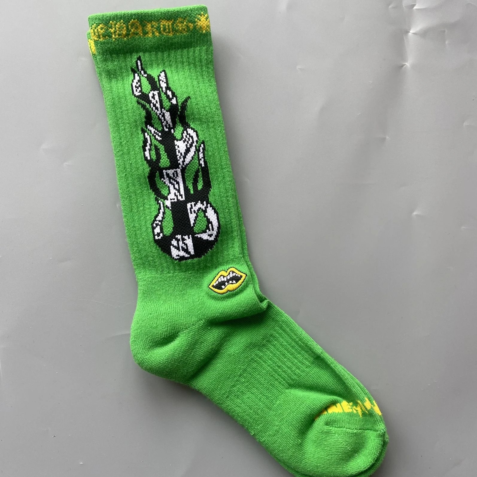 Chrome Hearts Socks Ribbed logo and lips graphic crew — Style 40