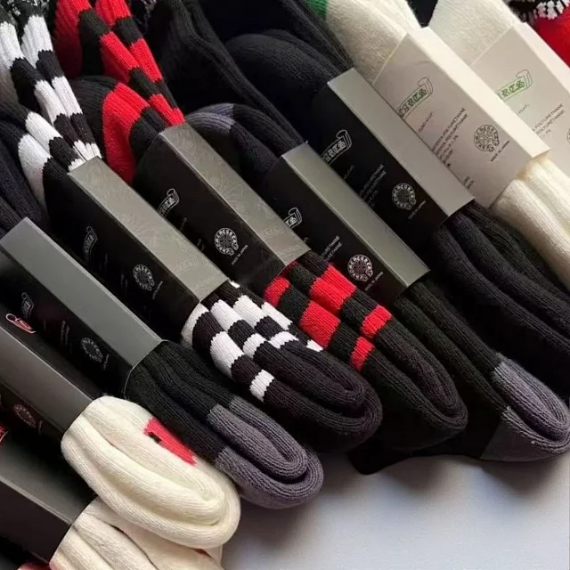 Chrome Hearts Socks Ribbed logo and lips graphic crew product detail image 5