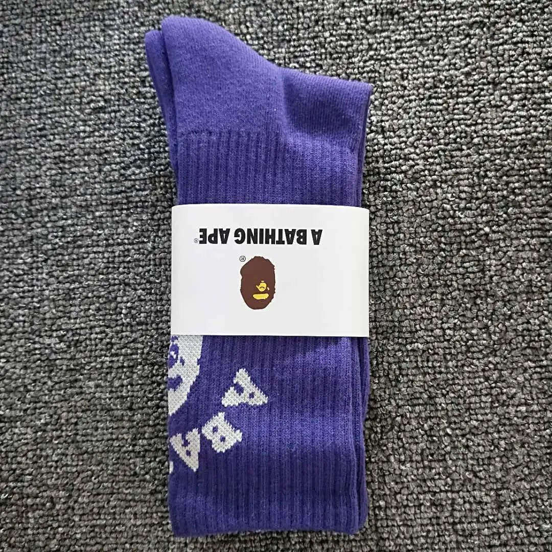 A Bathing Ape Socks Ribbed crew with Head logo — 30