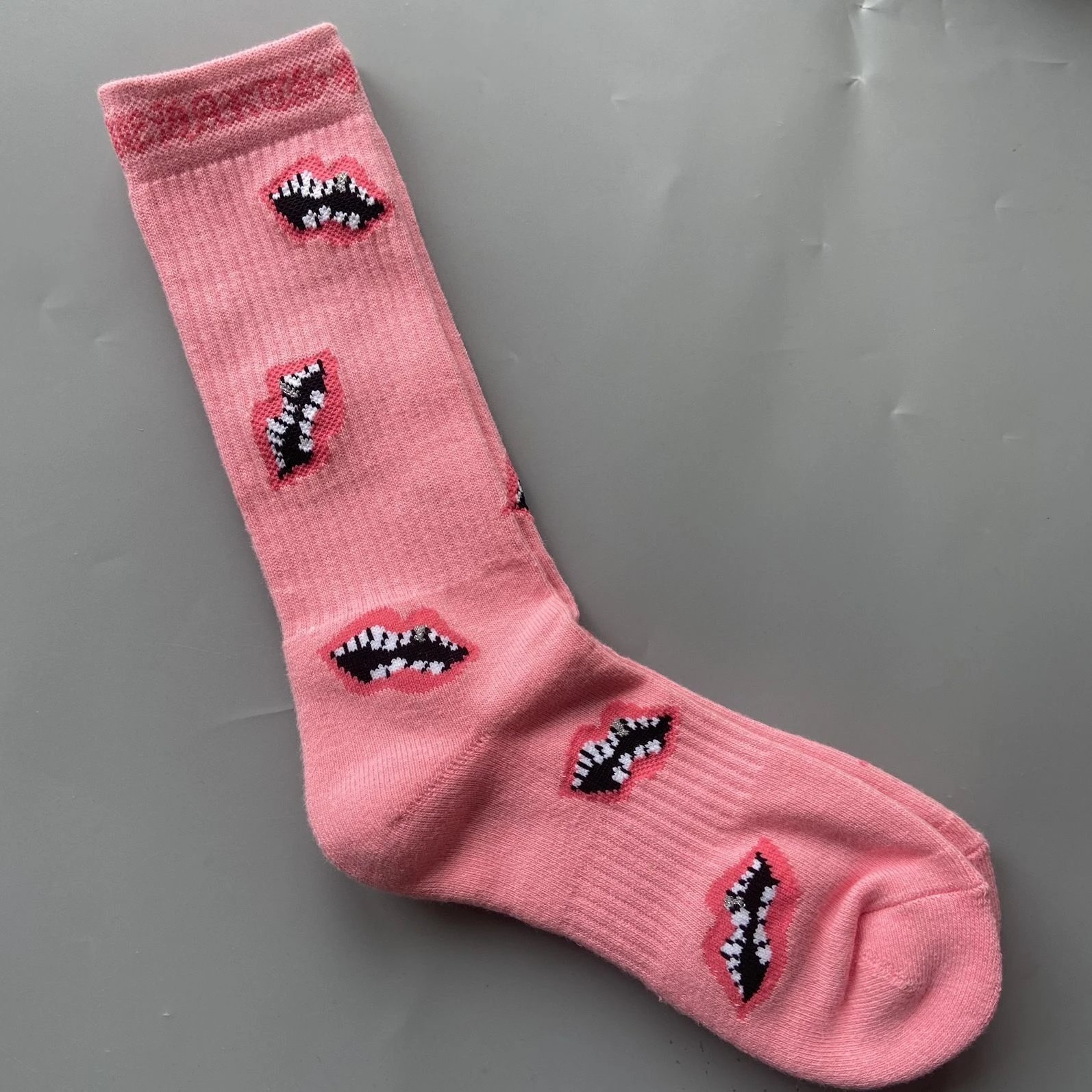 Chrome Hearts Socks Ribbed logo and lips graphic crew — Style 12