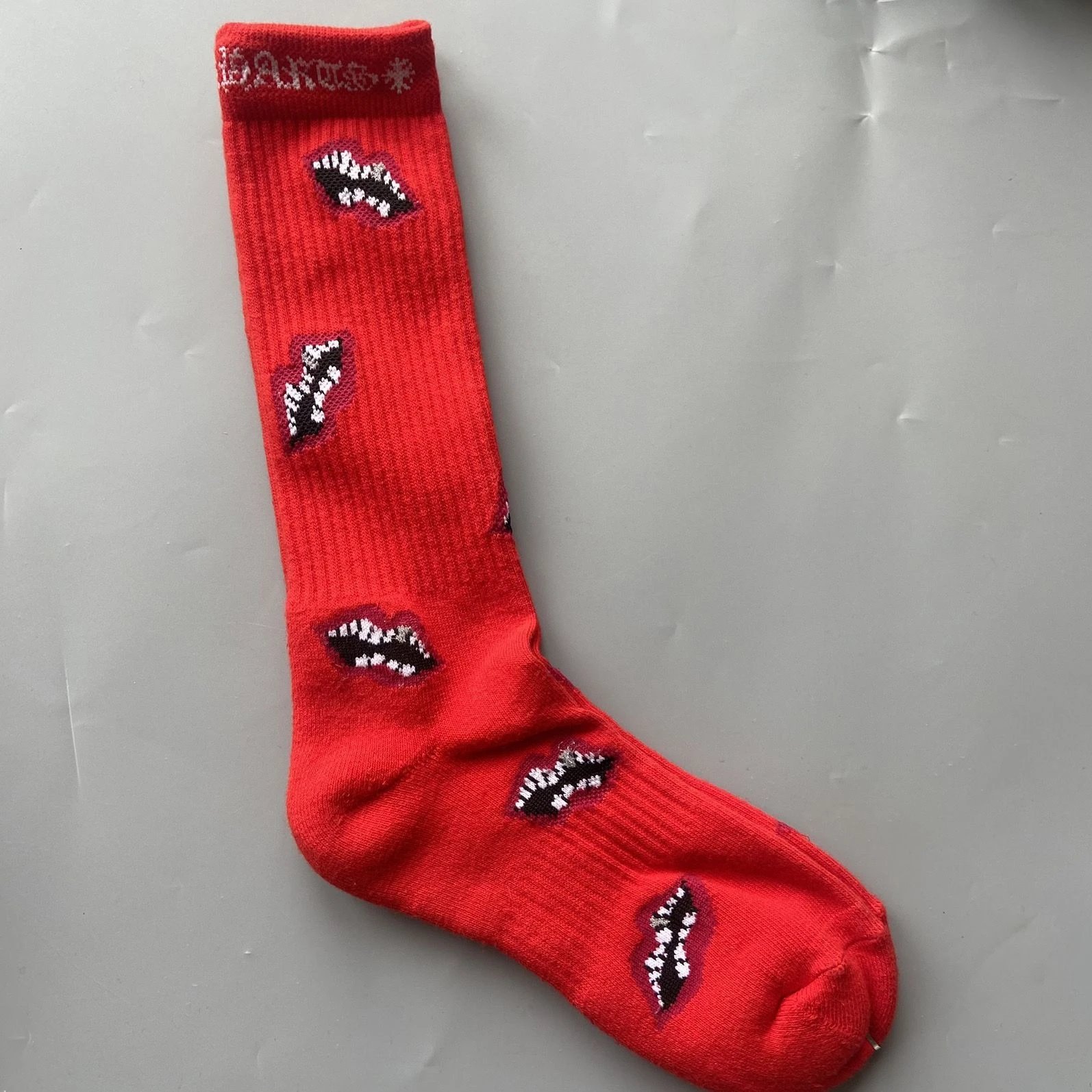 Chrome Hearts Socks Ribbed logo and lips graphic crew — Style 04