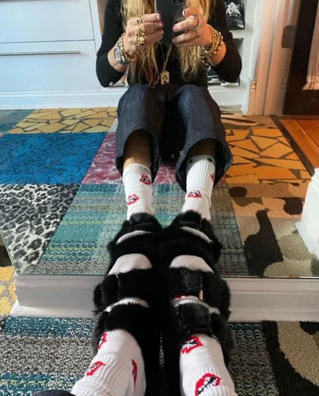 Chrome Hearts Socks Ribbed logo and lips graphic crew product detail image 7