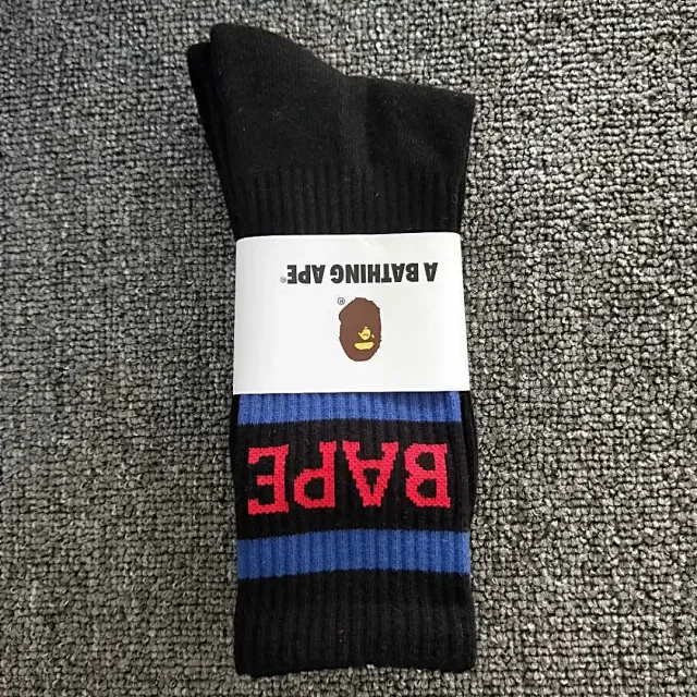 A Bathing Ape Socks Ribbed crew with Head logo product detail image 7