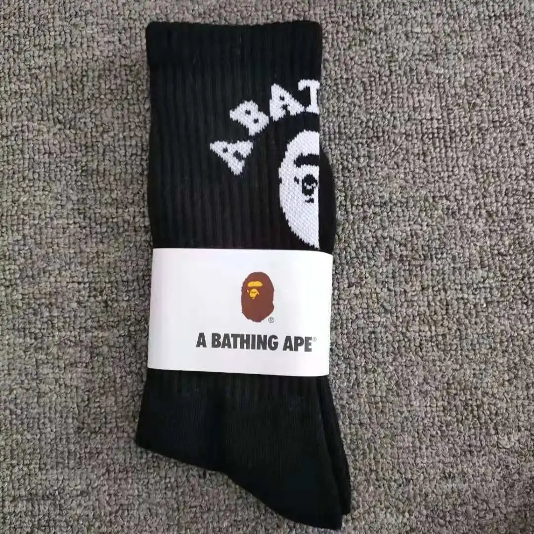 A Bathing Ape Socks Ribbed crew with Head logo — 24