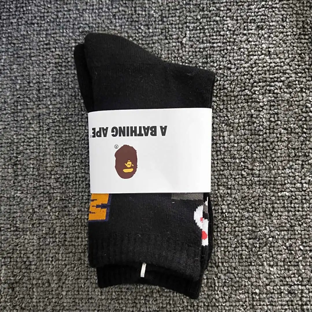 A Bathing Ape Socks Ribbed crew with Head logo — 31