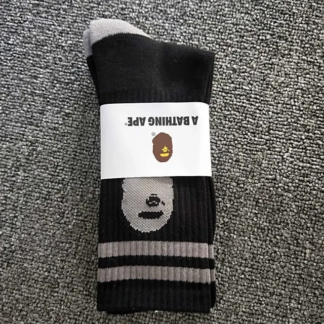 A Bathing Ape Socks Ribbed crew with Head logo product detail image 5