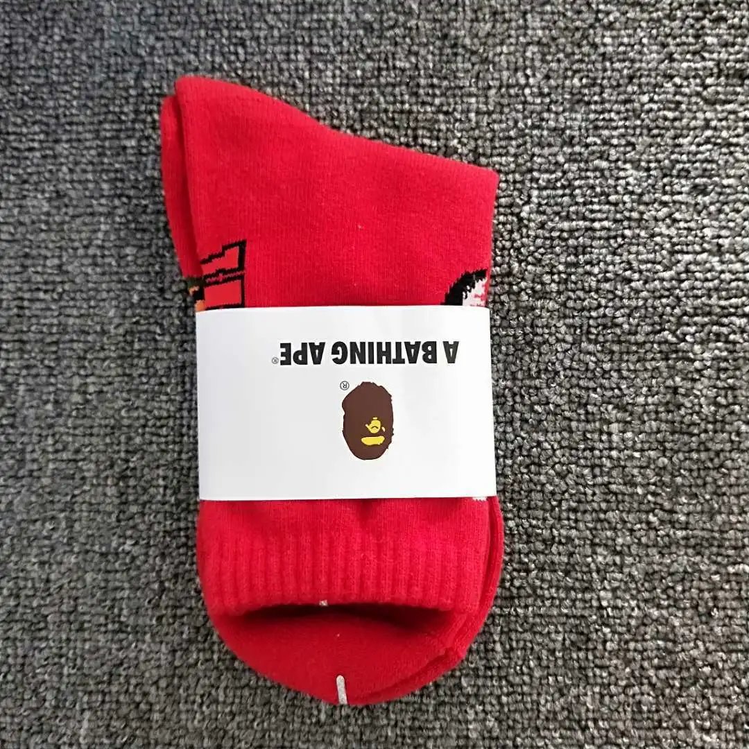 A Bathing Ape Socks Ribbed crew with Head logo — 34