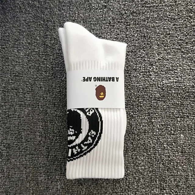 A Bathing Ape Socks Ribbed crew with Head logo product detail image 3