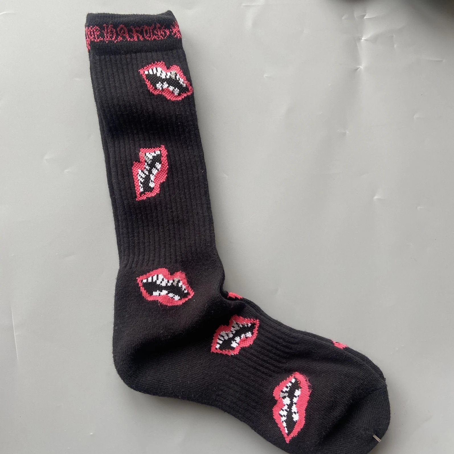 Chrome Hearts Socks Ribbed logo and lips graphic crew — Style 05