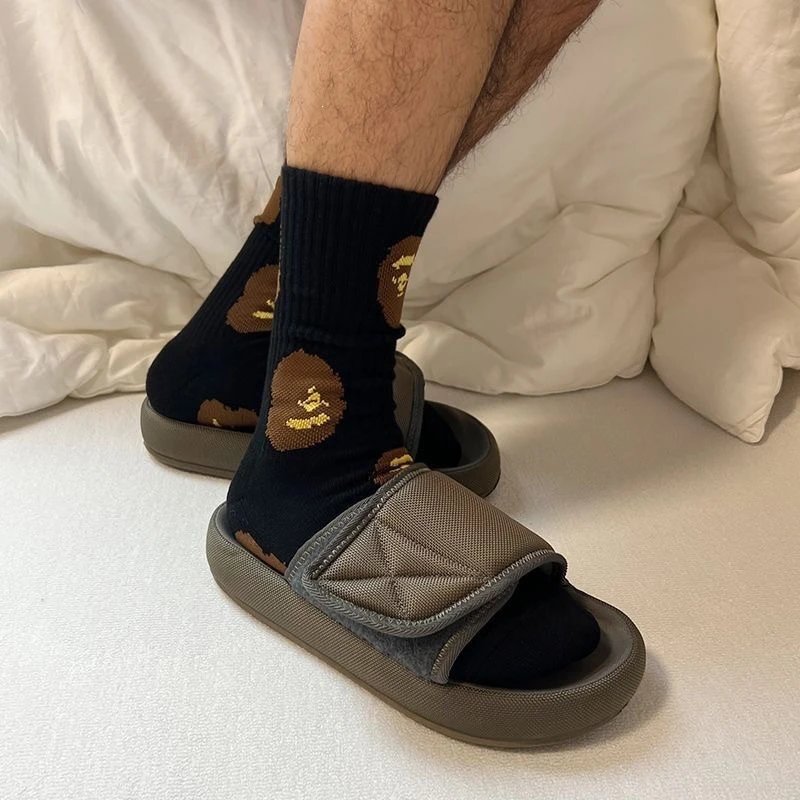 A Bathing Ape Socks Ribbed crew with logo graphics and striped cuffs image 4