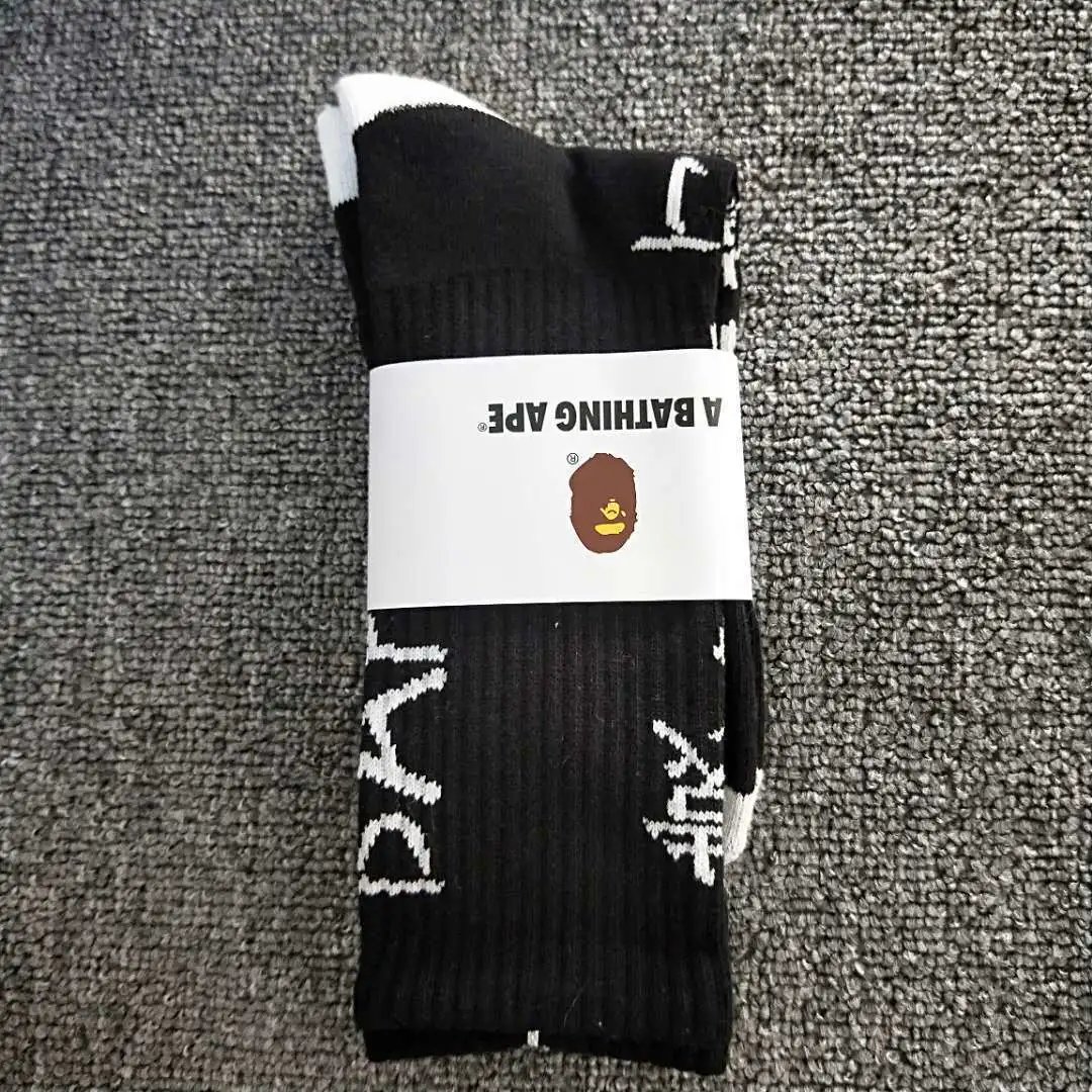 A Bathing Ape Socks Ribbed crew with Head logo — 23