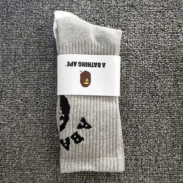 A Bathing Ape Socks Ribbed crew with Head logo product detail image 4