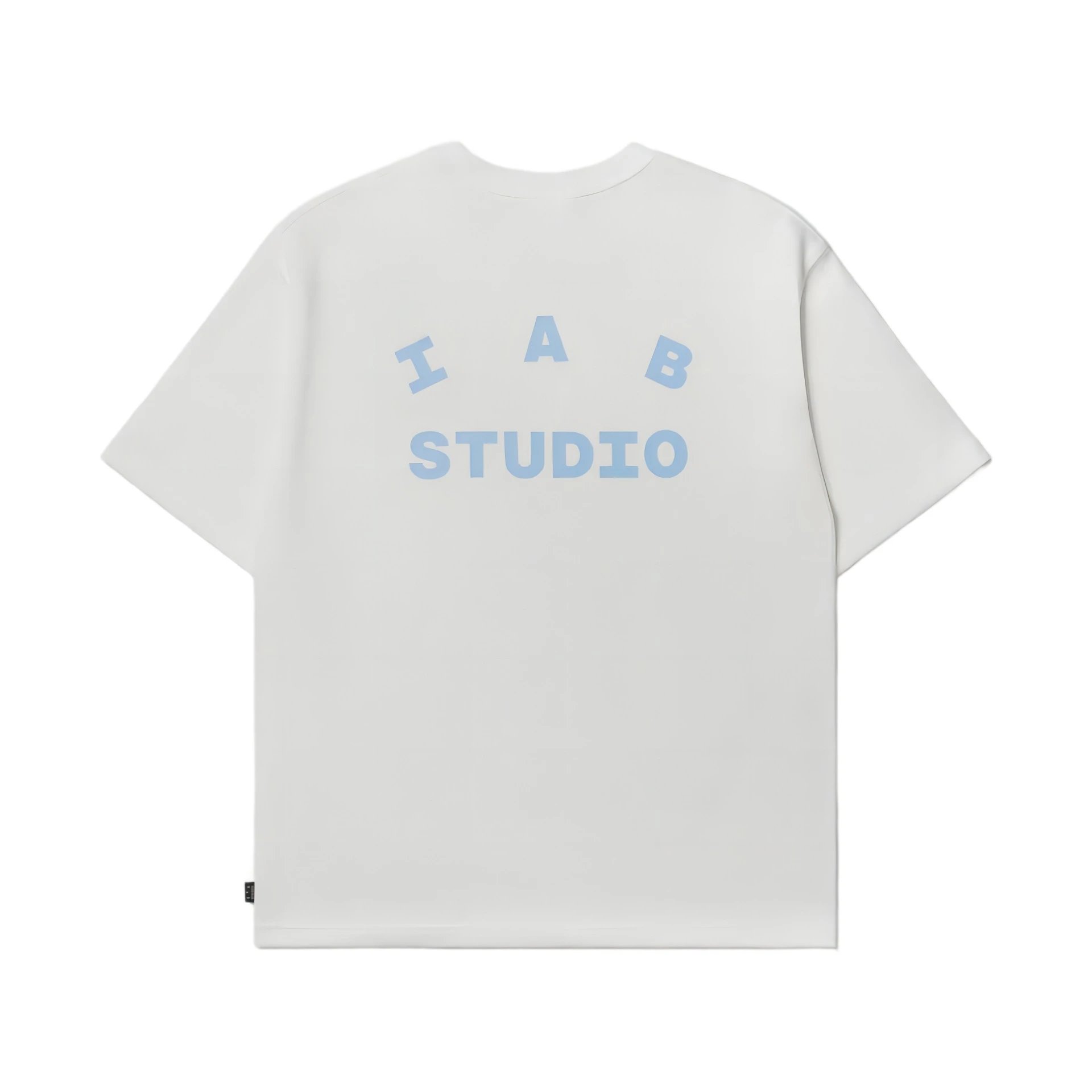 IAB Studio T-Shirts Seoul Logo Print — White-Light Blue