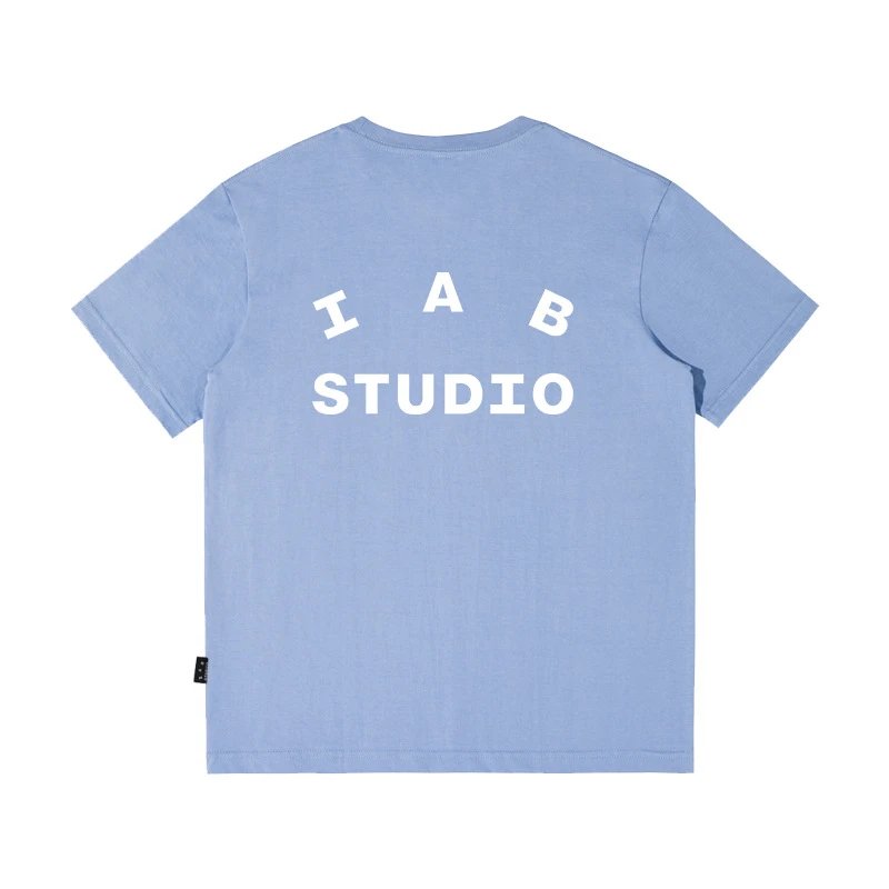IAB Studio T-Shirts Seoul Logo Print — Misty blue