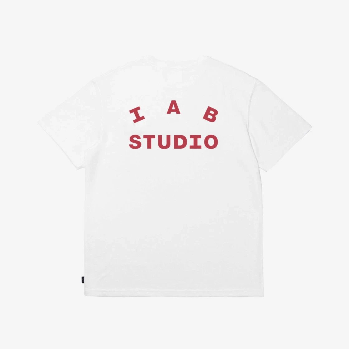 IAB Studio T-Shirts Seoul Logo Print — White-Wine Red Letters