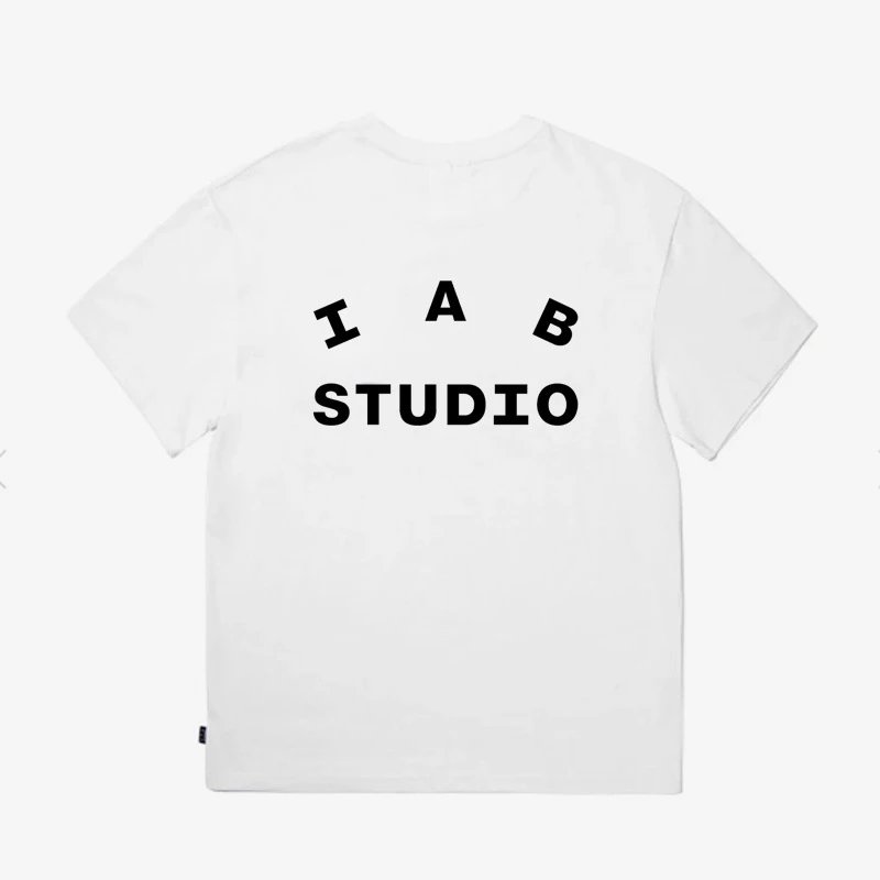 IAB Studio T-Shirts Seoul Logo Print — White-Black Letters