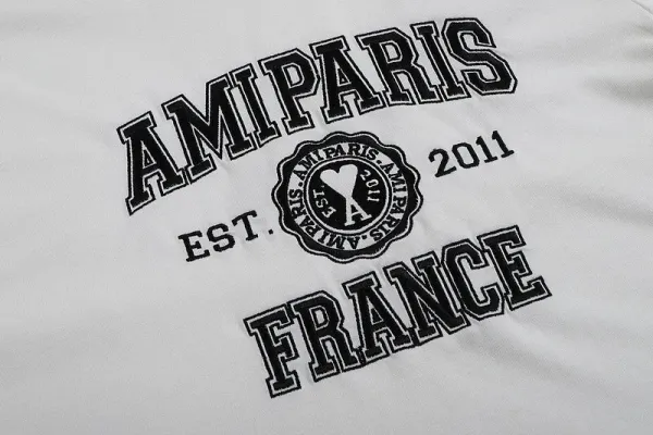Ami Paris Collegiate Navy T-Shirt - 13