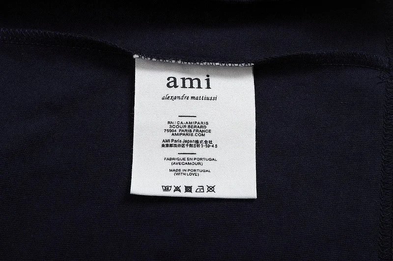 Ami Paris Collegiate Navy T-Shirt - 37