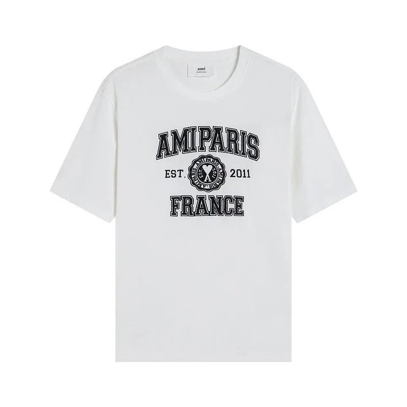Ami Paris Collegiate Navy T-Shirt - 4