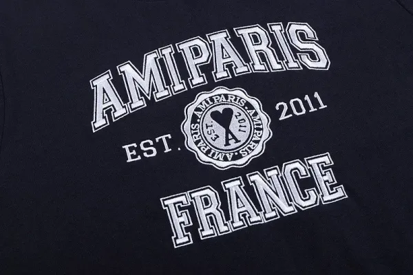 Ami Paris Collegiate Navy T-Shirt - 28