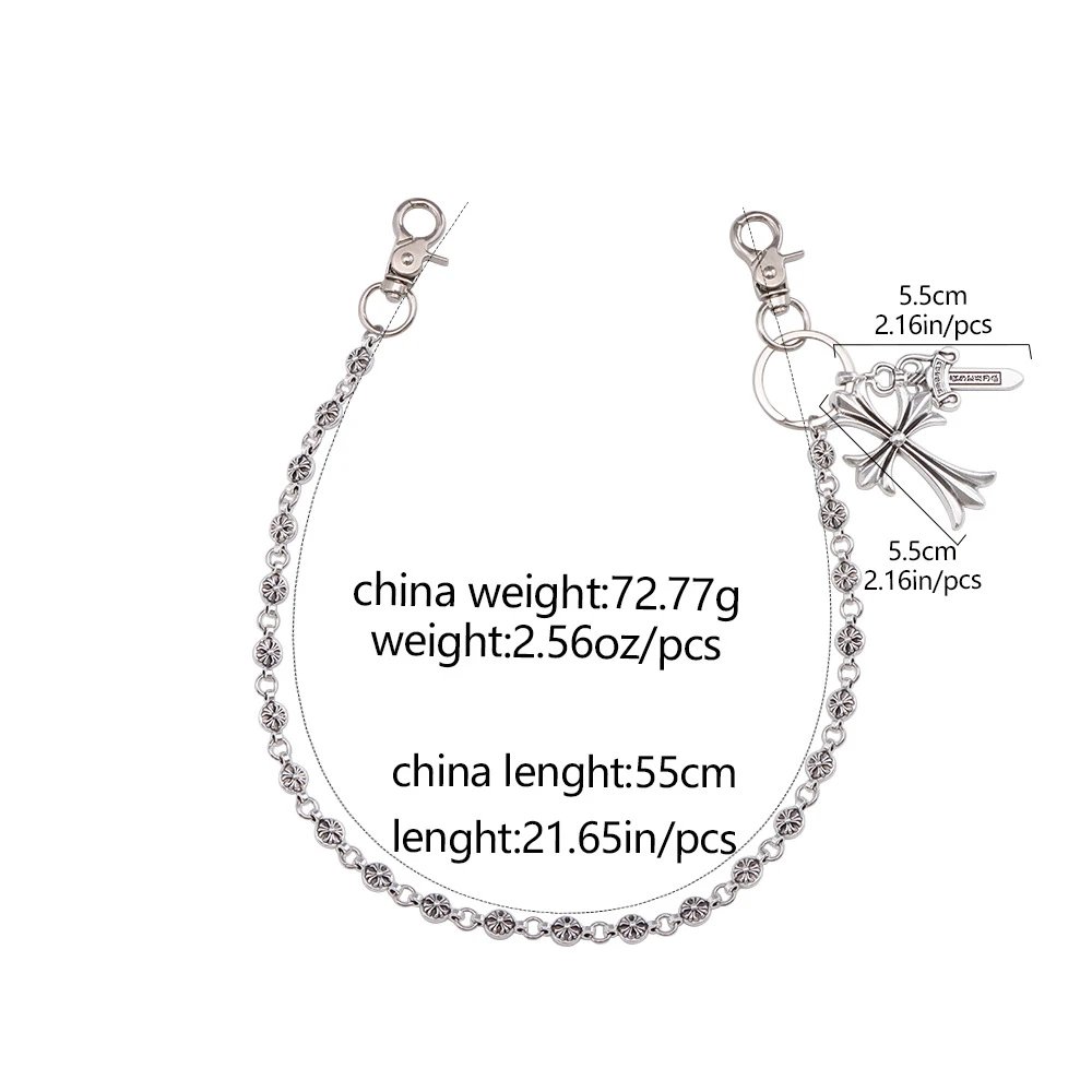 Jeans Chain with Sword and Cross Pendants photo 5