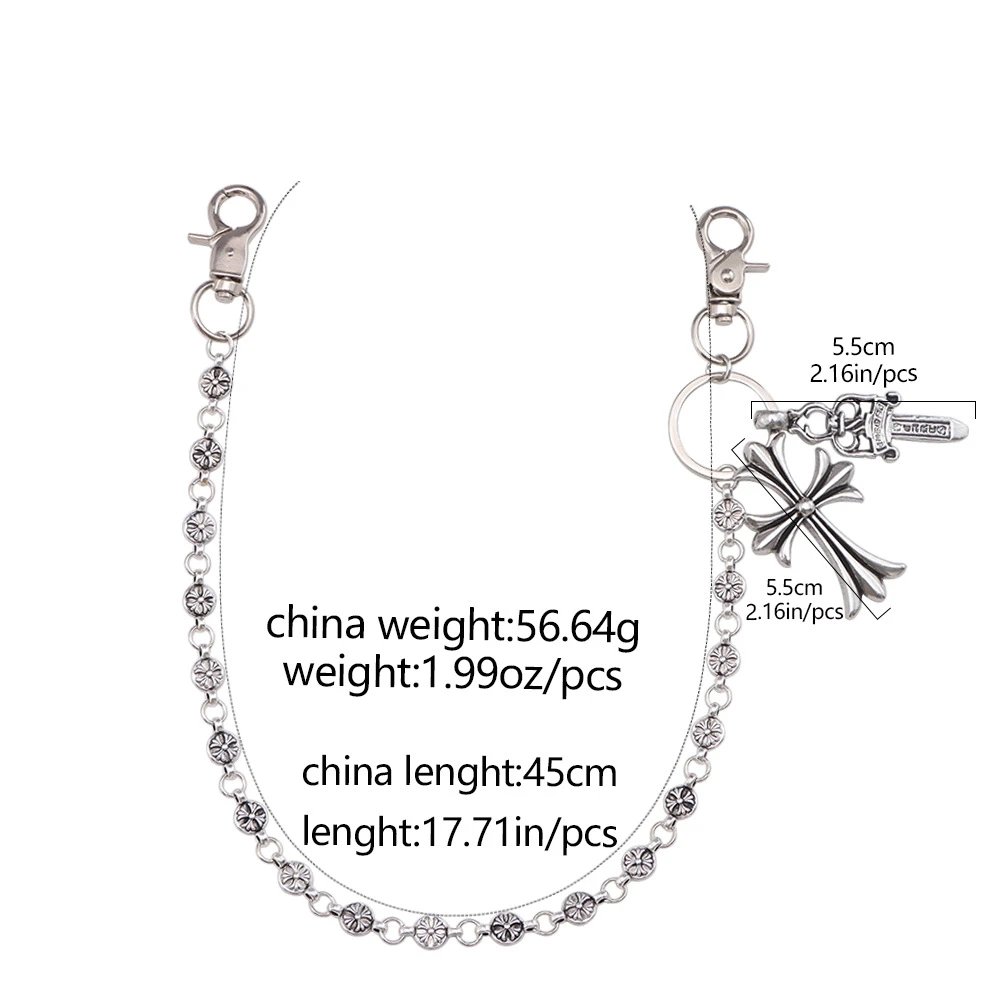 Jeans Chain with Sword and Cross Pendants photo 6