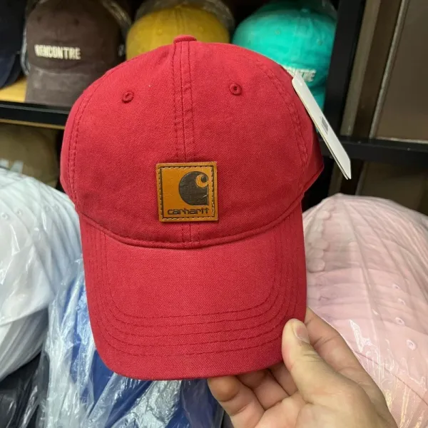 Carhartt WIP Logo Patch Baseball Cap Red - 1