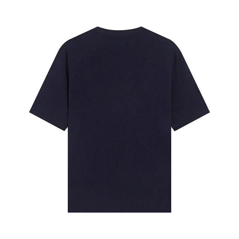 Ami Paris Collegiate Navy T-Shirt - 7