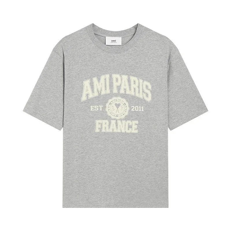 Ami Paris College Archive Gray T-Shirt - 1