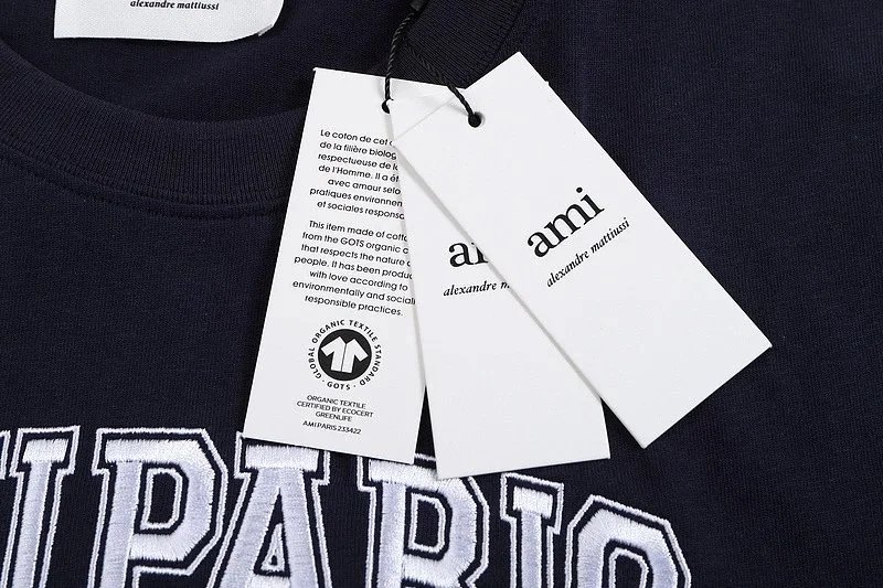 Ami Paris Collegiate Navy T-Shirt - 39