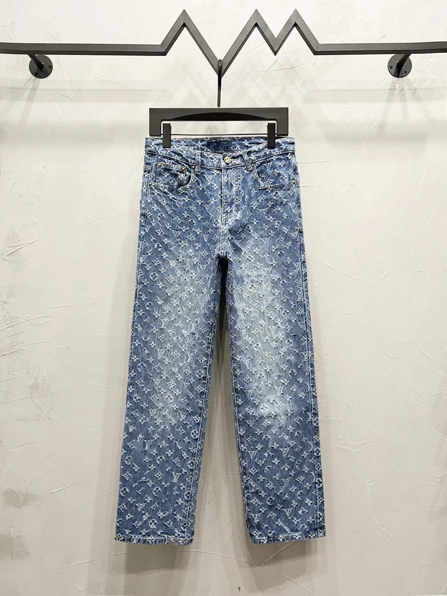 Balenciaga Pixelated Patchwork Jeans Blue Multicolor - 46