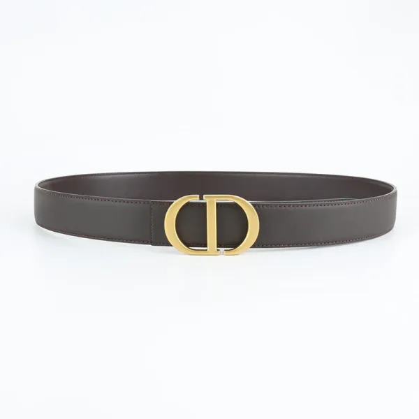 Dior CD Logo Belt Brown Leather Belt - 1