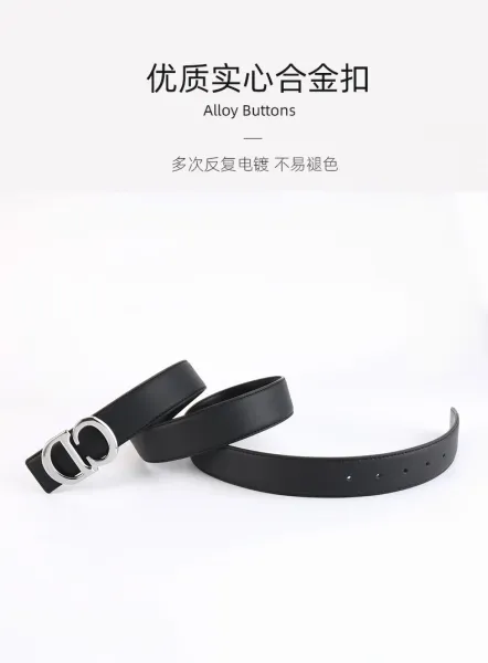 Dior CD Logo Belt Black Leather Belt - 6