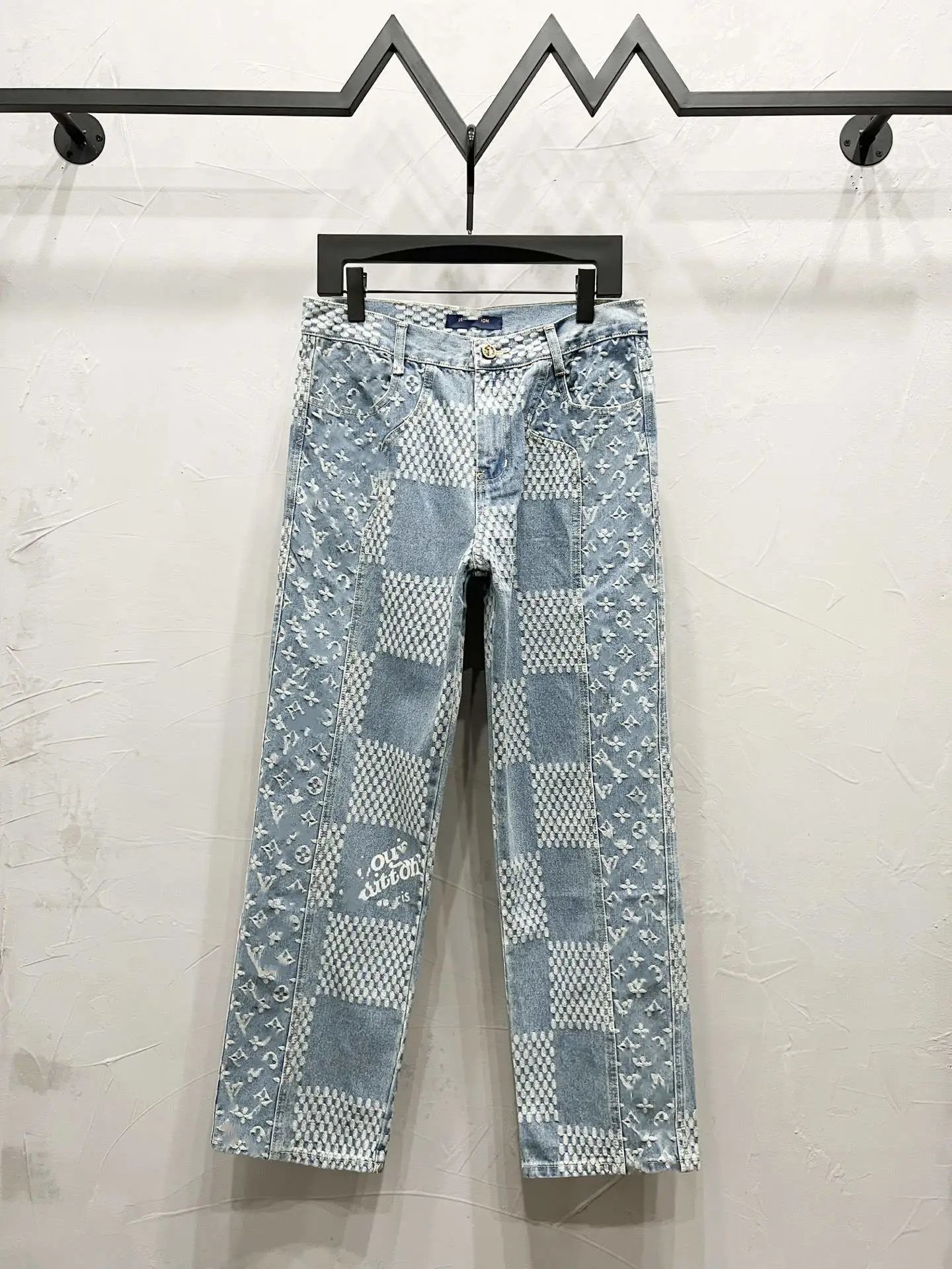 Balenciaga Pixelated Patchwork Jeans Blue Multicolor - 8