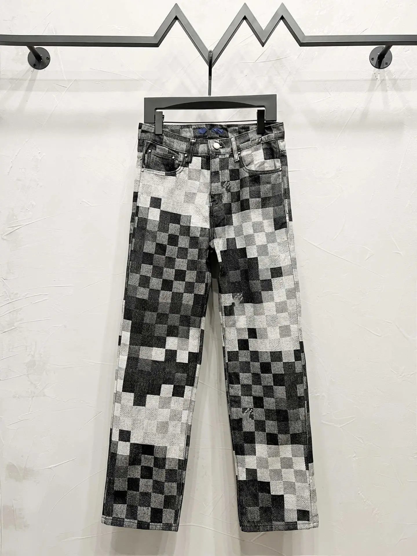 Balenciaga Pixelated Patchwork Jeans Blue Multicolor - 42