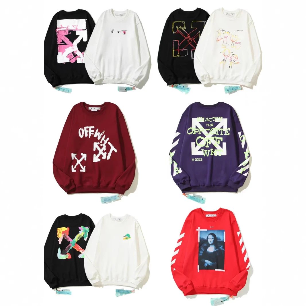Off-White Cotton Print Hoodie