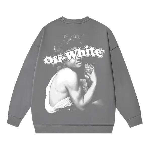 Off-White Bacchus Print Oversized Sweatshirt Gray - 1